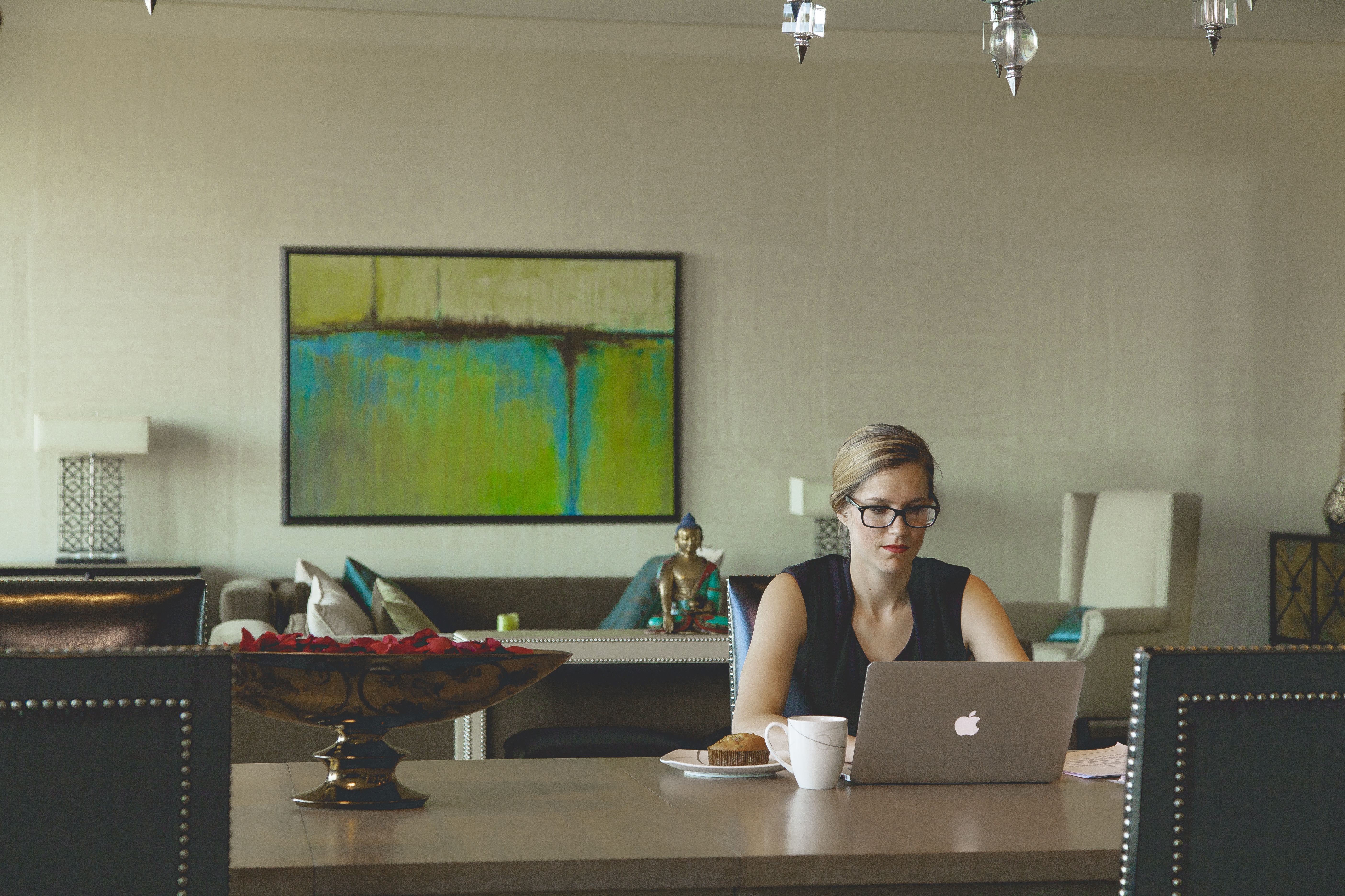 Woman working using her laptop