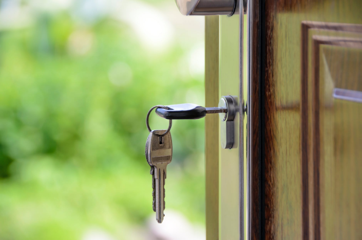 keys attached to the door